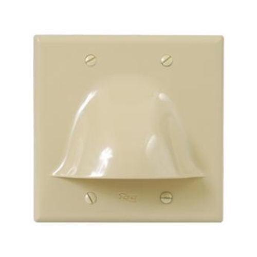 Faceplate, 2 Gang, Ivory, Bulk Nose CableLAN