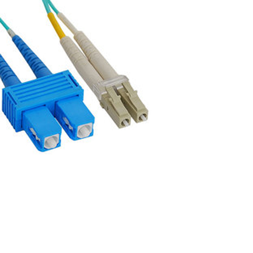 Fiber Optic Assembly, Duplex, 50 Micron, OM3, LC to SC, 1 Meter CableLAN